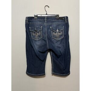 Royalty by YMI Denim Bermuda Jean Shorts Women's Size 14 Embroidered Stretch